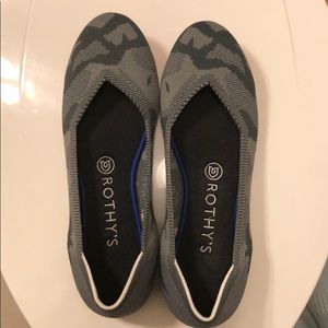 Rothy’s The Flat, Gray Camo, Size 8